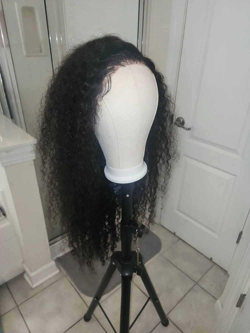 Natural Curly Lace Front Wig - Black